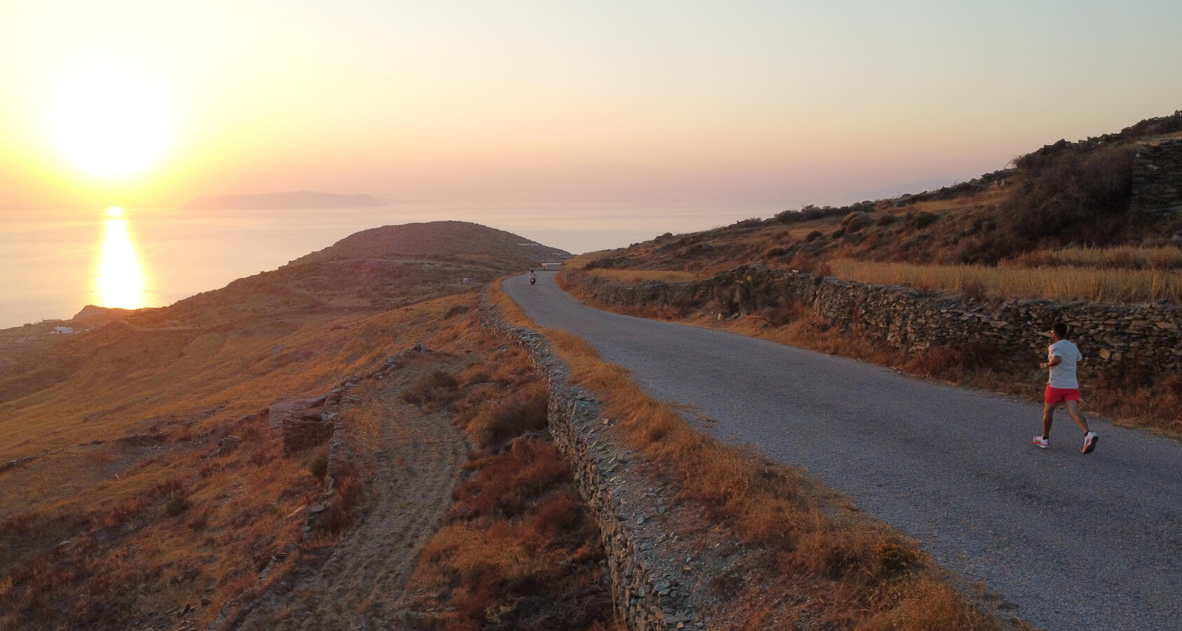 Running to the sunset